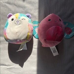 Squishmallows Tie-Dye and Pink Plush Duo